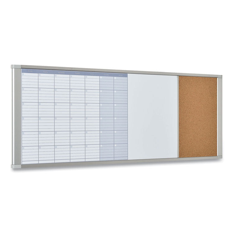 MasterVision® Magnetic Calendar Combo Board, 48 x 18, White Surface, Aluminum Frame (BVCXA429993700) Each