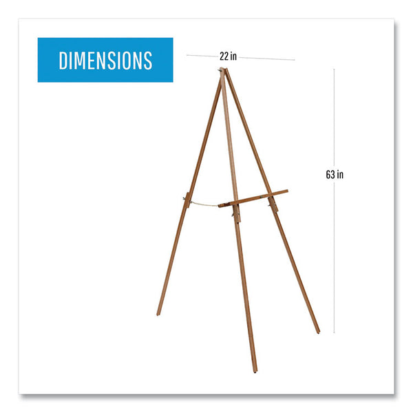 MasterVision® Oak Display Tripod Easel, 60" High, Wood/Brass (BVCFLX06203MV) Each