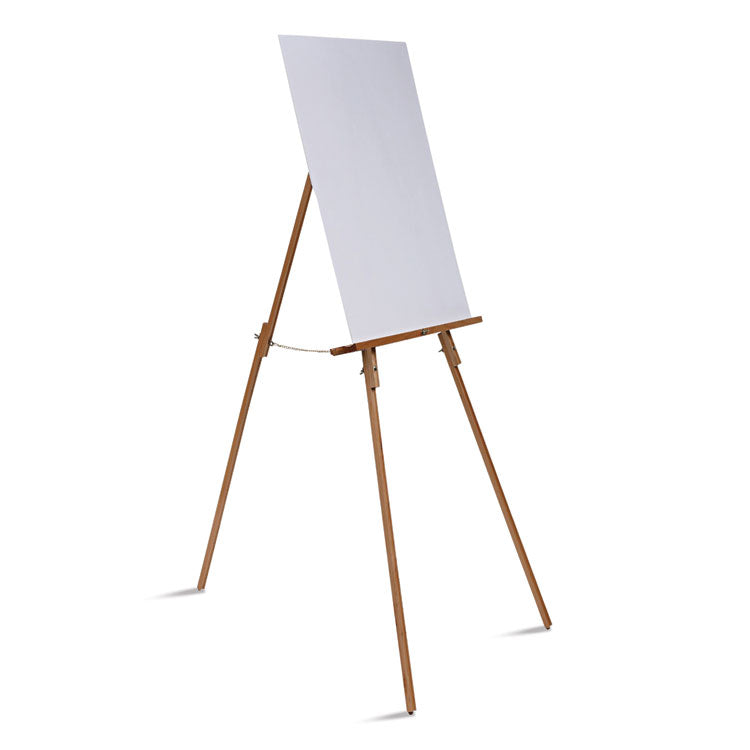 MasterVision® Oak Display Tripod Easel, 60" High, Wood/Brass (BVCFLX06203MV) Each