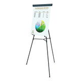 MasterVision® Telescoping Tripod Display Easel, Adjusts 35" to 64" High, Metal, Black (BVCFLX09101MV) Each