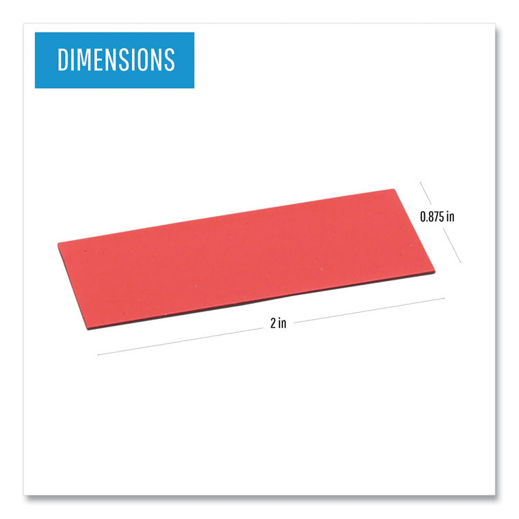 MasterVision Dry Erase Magnetic Tape Strips, Red, 2" x 7/8", 25/Pack (BVCFM2404) Pack of 25