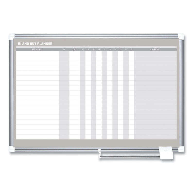 MasterVision® In-Out Magnetic Dry Erase Board, 36 x 24, White Surface, Silver Aluminum Frame (BVCGA01110830) Each