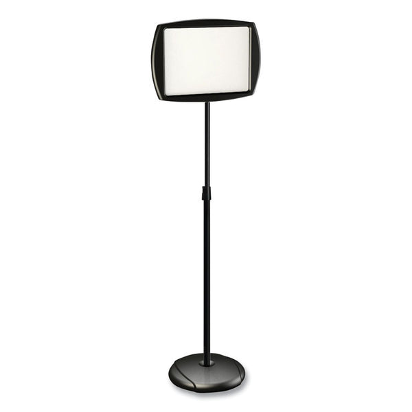 MasterVision® Floor Stand Sign Holder, Rectangle, 15 x 11, 66" High, White Surface, Black Steel Frame (BVCSIG07060101) Each