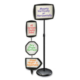 MasterVision® Floor Stand Sign Holder, Rectangle, 15 x 11, 66" High, White Surface, Black Steel Frame (BVCSIG07060101) Each