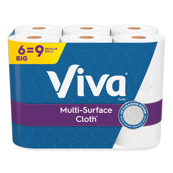 Viva® Multi-Surface Cloth Choose-A-Sheet Kitchen Roll Paper Towels 2-Ply, 11 x 5.9, White, 83/Roll, 6 Rolls/Pack, 4 Packs/Carton (KCC49413)
