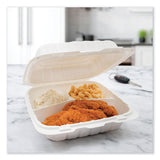 Dart® ProPlanet Hinged Lid Containers, 3-Compartment, 9 x 8.75 x 3, White, Plastic, 150/Carton (DCC90MFPPHT3R)