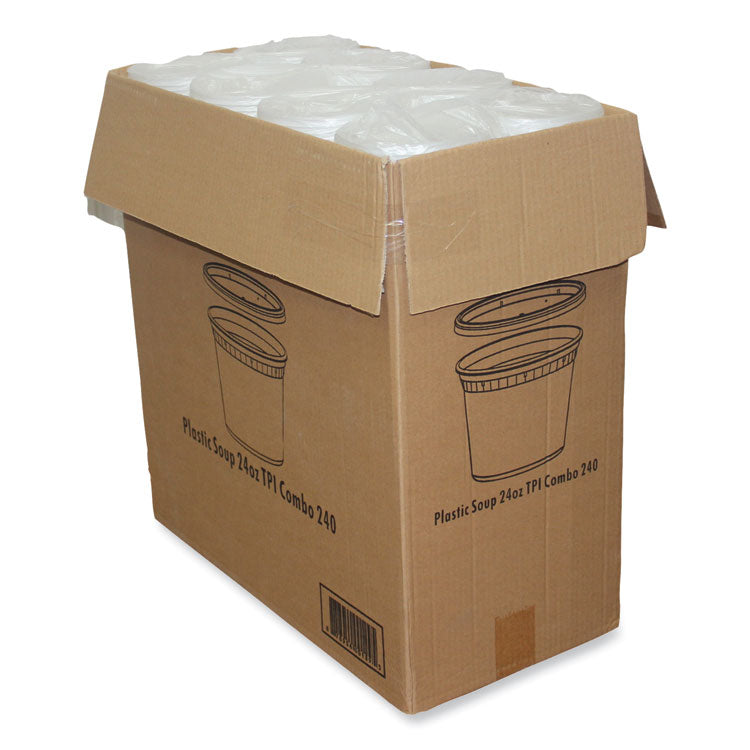 GEN Plastic Deli Container with Lid, 24 oz, Clear, Plastic, 240/Carton (GENDELI24OZ)