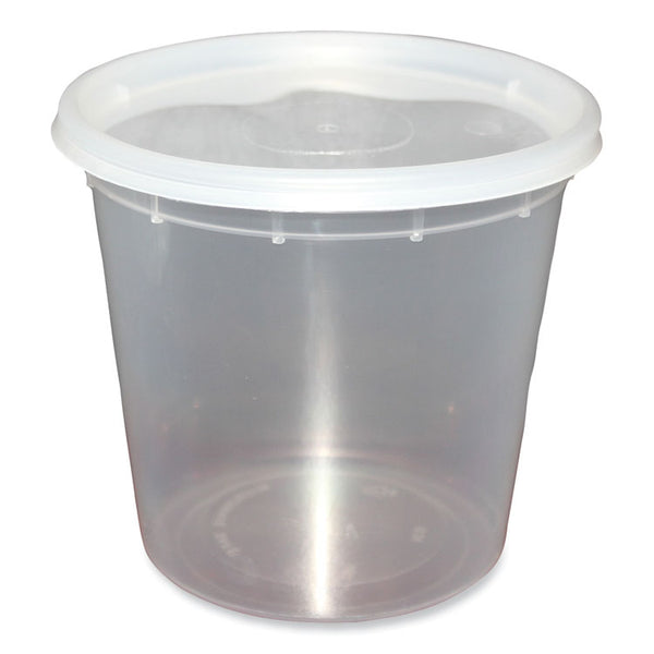 GEN Plastic Deli Container with Lid, 24 oz, Clear, Plastic, 240/Carton (GENDELI24OZ)