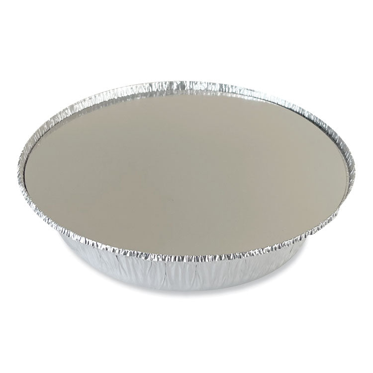 Boardwalk® Round Aluminum To-Go Container Lids, Flat Lid, 9", Silver, Paper, 500/Carton (BWKROUND9FLID) Case of 500