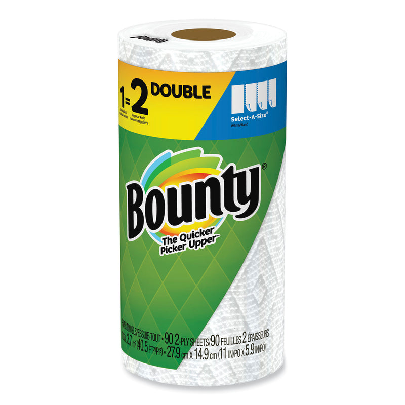 Bounty Select-a-Size Kitchen Roll Paper Towels, 2-Ply, 5.9 x 11, White, 90 Sheets/Double Roll, 24 Rolls/Carton (PGC15708) Case of 24