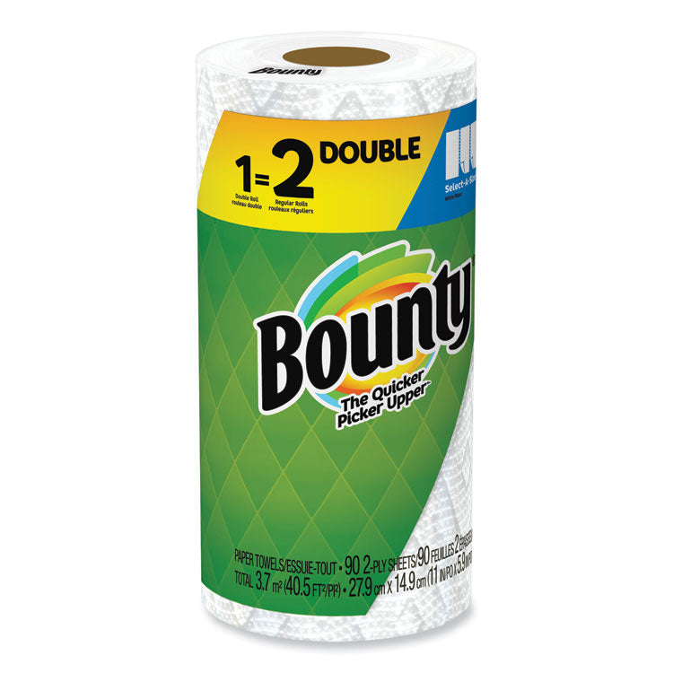 Bounty® Select-a-Size Kitchen Roll Paper Towels, 2-Ply, 5.9 x 11, White, 90 Sheets/Double Roll, 24 Rolls/Carton (PGC05815) Case of 24