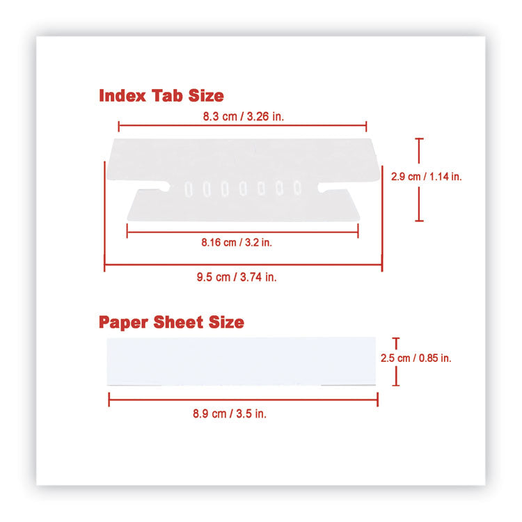 Universal® Hanging File Folder Plastic Index Tabs, 1/3-Cut, Clear, 3.7" Wide, 25/Pack (UNV43313) Pack of 25