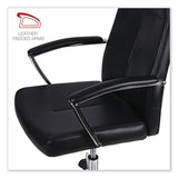 Workspace by Alera® Leather Task Chair, Supports Up to 275 lb, 18.19" to 21.93" Seat Height, Black Seat, Black Back (ALEWS4116) Each