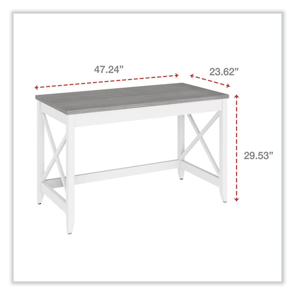 Workspace by Alera® Farmhouse Writing Desk, 47.24" x 23.62" x 29.53", Gray (ALEWSF4824GY)