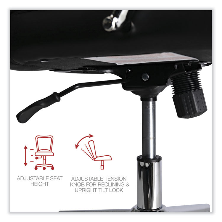 Workspace by Alera® Leather Task Chair, Supports Up to 275 lb, 18.19" to 21.93" Seat Height, Black Seat, Black Back (ALEWS4116) Each
