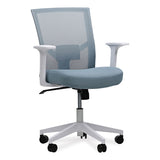 Workspace by Alera® Mesh Back Fabric Task Chair, Supports Up to 275 lb, 17.32" to 21.1" Seat Height, Seafoam Blue Seat/Back (ALEWS42B77) Each