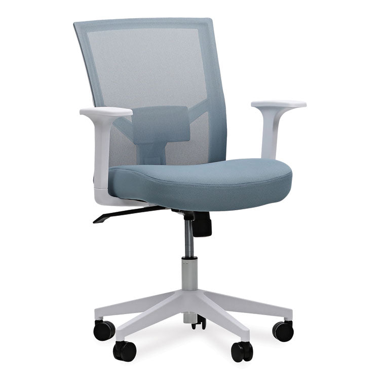 Workspace by Alera® Mesh Back Fabric Task Chair, Supports Up to 275 lb, 17.32" to 21.1" Seat Height, Seafoam Blue Seat/Back (ALEWS42B77) Each