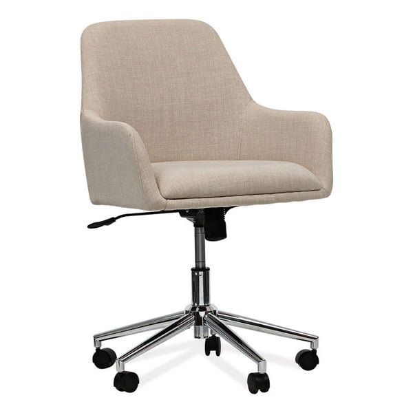 Workspace by Alera® Mid-Century Task Chair, Supports Up to 275 lb, 18.9" to 22.24" Seat Height, Cream Seat, Cream Back (ALEWS4251) Each