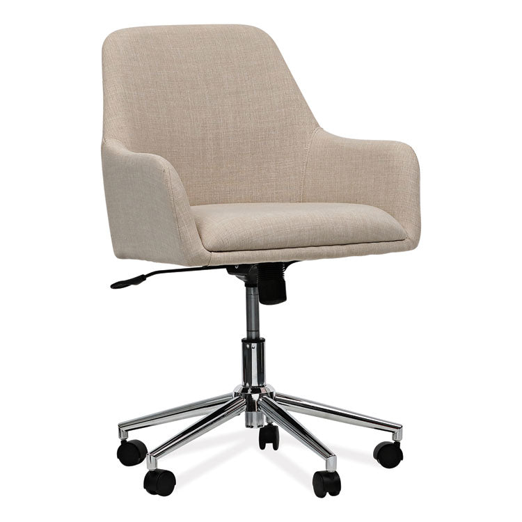 Workspace by Alera® Mid-Century Task Chair, Supports Up to 275 lb, 18.9" to 22.24" Seat Height, Cream Seat, Cream Back (ALEWS4251) Each