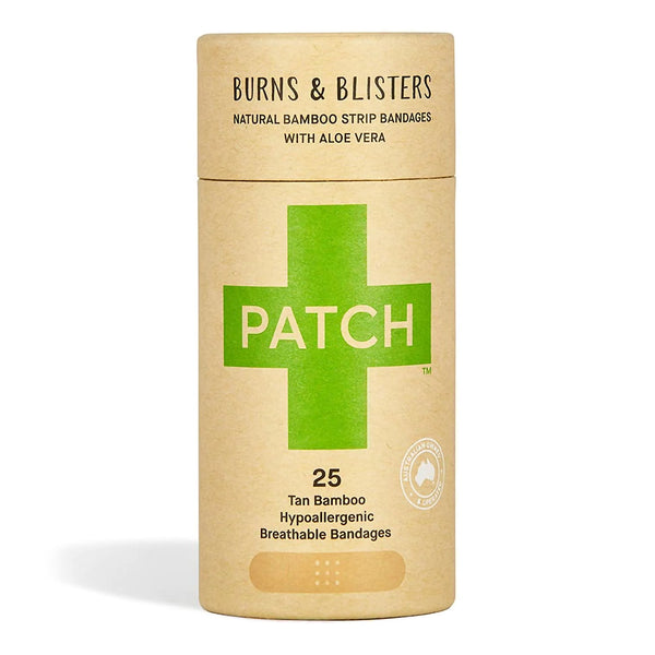 Patch™ Burns and Blisters Adhesive Strip 3/4 X 3 Inch Bamboo s/b Bamboo / Aloe Vera Rectangle Tan Sterile (1197640_CT) 25/CT