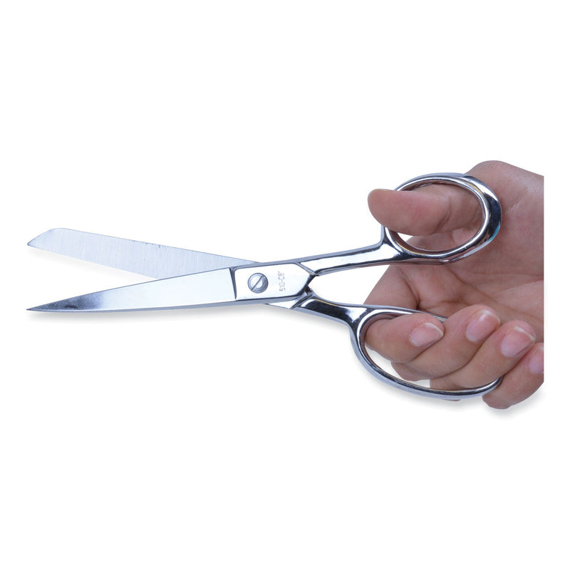 Clauss® Hot Forged Carbon Steel Shears, 8" Long, 3.88" Cut Length, Nickel Straight Handle (ACM10257) Each