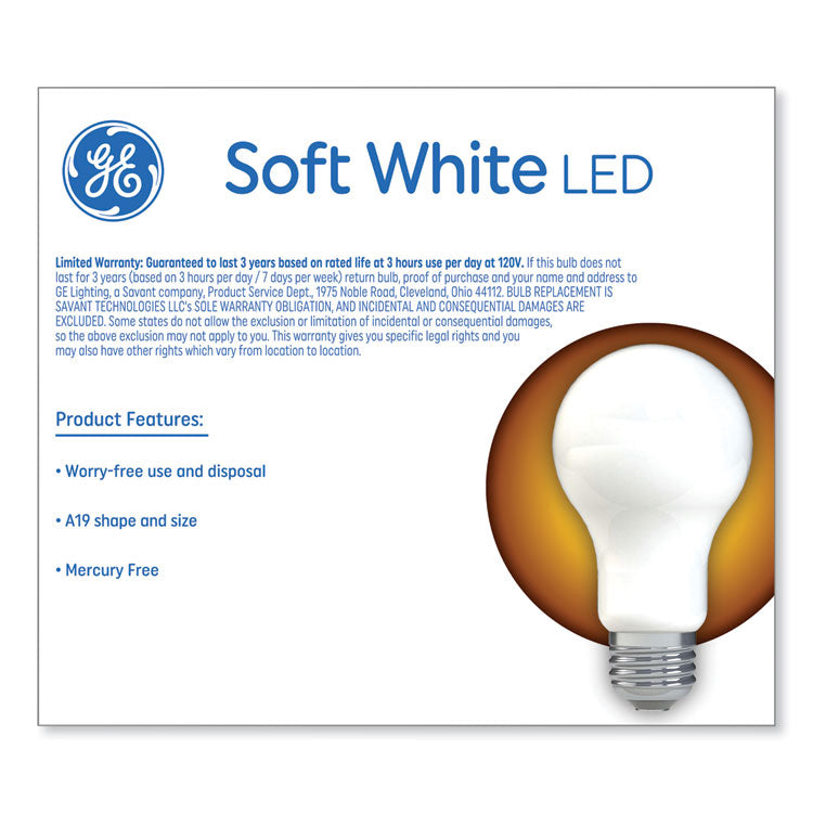 GE Classic LED Soft White Non-Dim A19 Light Bulb, 9 W, 2/Pack (GEL93109032)