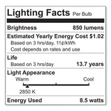 GE Reveal HD+ LED A19 Light Bulb, 8.5 W, 4/Pack (GEL93127795)