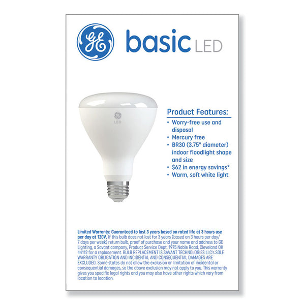 GE Basic LED Dimmable Indoor Flood Light Bulbs, BR30, 8 W, Soft White (GEL48198)