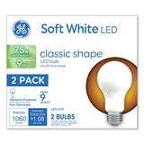 GE Classic LED Soft White Non-Dim A19 Light Bulb, 9 W, 2/Pack (GEL93109032)