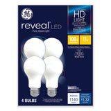 GE Reveal HD+ LED A19 Light Bulb, 11 W, 4/Pack (GEL93127996)