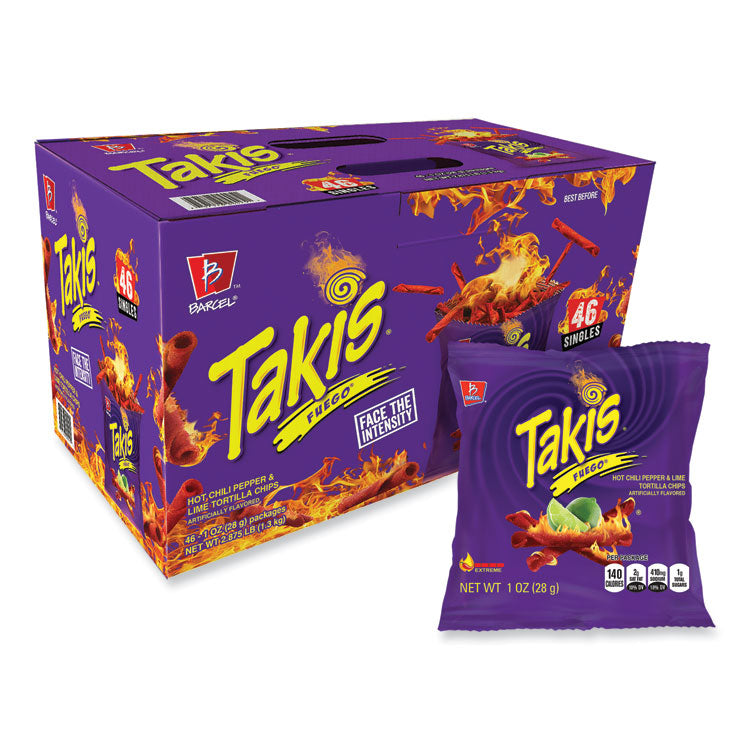 Takis® Fuego, 1 oz Bags, 46 Bags/Carton, Ships in 1-3 Business Days (GRR22002045) Each