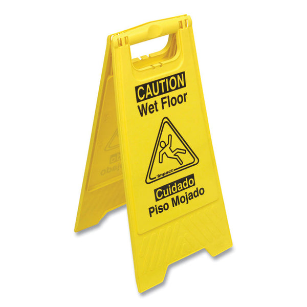 Impact® Bilingual Yellow Wet Floor Sign, 12.05 x 1.55 x 24.3 (IMP9152W)