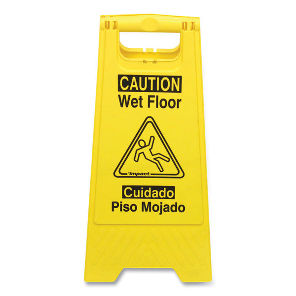 Impact® Bilingual Yellow Wet Floor Sign, 12.05 x 1.55 x 24.3 (IMP9152W)
