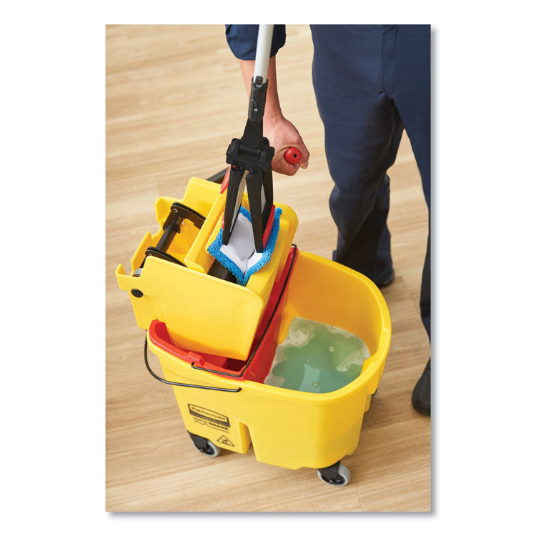 Rubbermaid® Commercial WaveBrake 2.0 Bucket/Wringer Combos, Side-Press, 35 qt, Plastic, Yellow (RCPFG758088YEL) Each