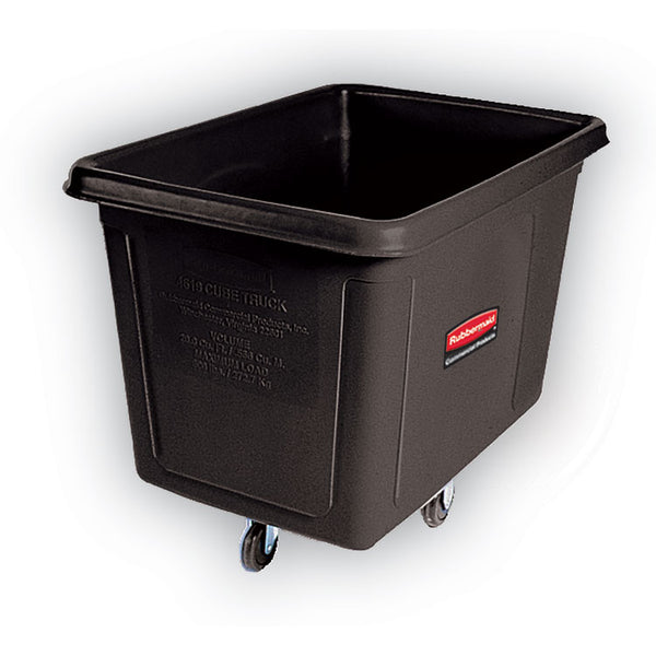 Rubbermaid® Commercial Cube Truck, 149 gal, 600 lb Capacity, Plastic, Black (RCP4619BLA)