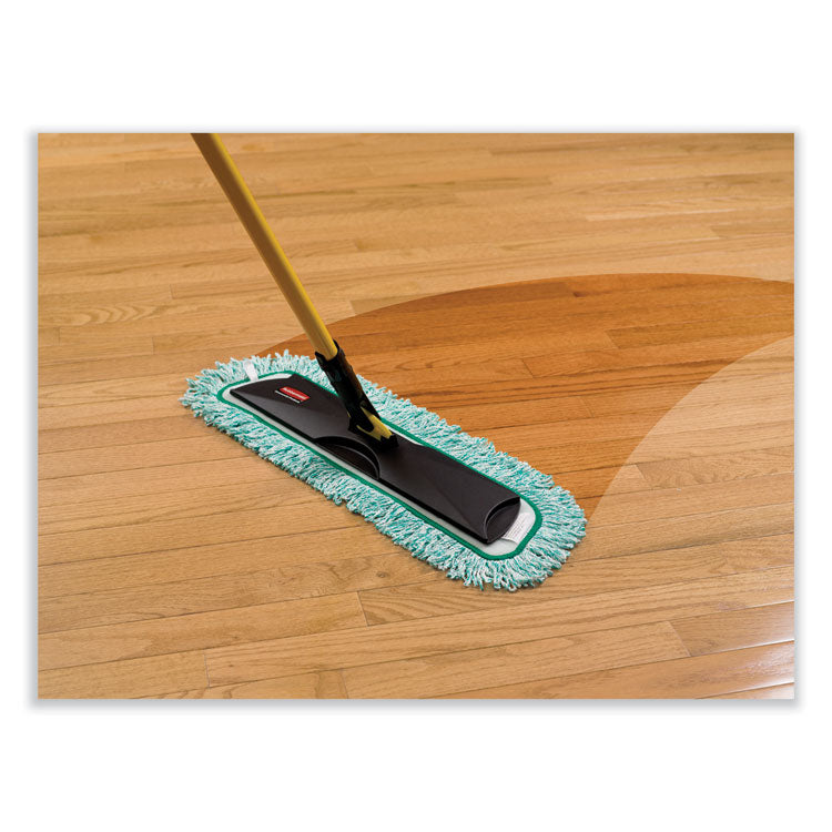 Rubbermaid® Commercial HYGEN™ HYGEN Dust Mop Heads With Fringe, Green, 60 in., Microfiber, Cut-End (RCPQ460GRE) Each