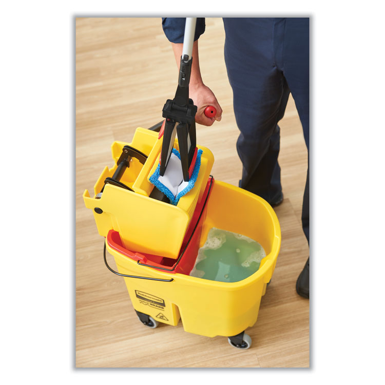 Rubbermaid® Commercial WaveBrake 2.0 Bucket/Wringer Combos, Down-Press, 44 qt, Plastic, Yellow (RCPFG757688YEL) Each