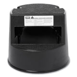 Rubbermaid® Commercial Rolling Step Stool, Curved Design, 2-Step, Retracting Casters, 350 lb Capacity, 16" Diameter x 13.5"h, Black (RCP252300BK) Each