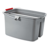 Rubbermaid® Commercial Double Utility Pail, 17 qt, Plastic, Gray (RCP2617GRA) Each