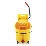 Rubbermaid® Commercial WaveBrake 2.0 Bucket/Wringer Combos, Side-Press, 26 qt, Plastic, Yellow (RCPFG748000YEL)