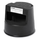 Rubbermaid® Commercial Rolling Step Stool, Curved Design, 2-Step, Retracting Casters, 350 lb Capacity, 16" Diameter x 13.5"h, Black (RCP252300BK)