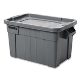 Rubbermaid® Commercial BRUTE Tote with Lid, 14 gal, 27.5" x 16.75" x 10.75", Gray (RCP9S30GRAEA)