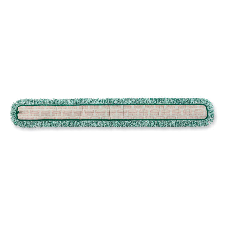 Rubbermaid® Commercial HYGEN™ HYGEN Dust Mop Heads With Fringe, Green, 48", Microfiber (RCPQ449) Each