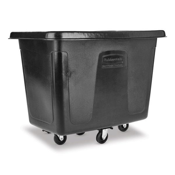 Rubbermaid® Commercial Cube Truck, 105 gal, 500 lb Capacity, Plastic, Black (RCP4614BLA)