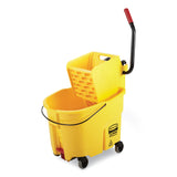 Rubbermaid WaveBrake 2.0 Bucket/Wringer Combos, 8.75 gal, Side Press with Drain, Yellow (RCP2031764) Each