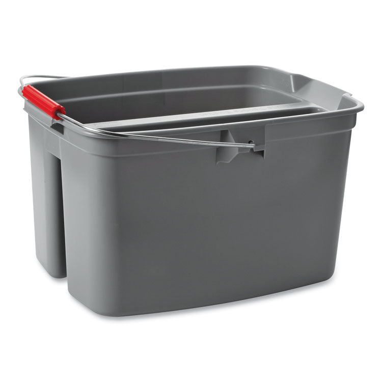 Rubbermaid® Commercial Double Utility Pail, 17 qt, Plastic, Gray (RCP2617GRA) Each