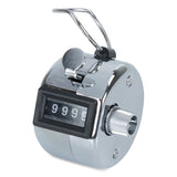 COSCO Crowd Control Hand Tally Counter, Registers 0-9999, Chrome (CSC065118) Each