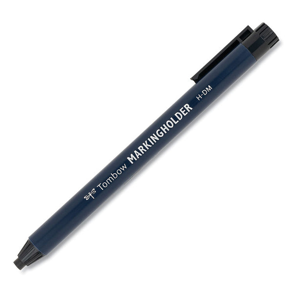 Tombow® Wax-Based Marking Pencil, 4.4 mm, Black Wax, Navy Blue Barrel, 10/Box (TOM51538) Box of 10