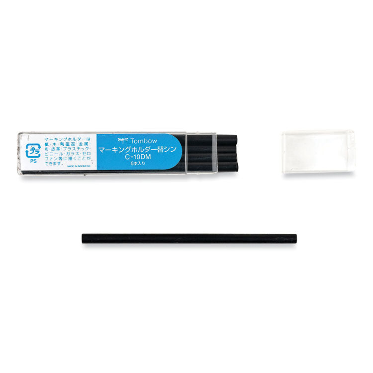 Tombow® Mechanical Wax-Based Marking Pencil Refills. 4.4 mm, Black, 10/Box (TOM51542) Box of 10