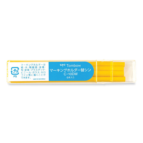 Tombow® Mechanical Wax-Based Marking Pencil Refills. 4.4 mm, Yellow, 10/Box (TOM51544) Box of 10